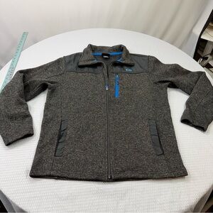 CB Charcoal Heather Full-Zip Jacket with Blue Accent
